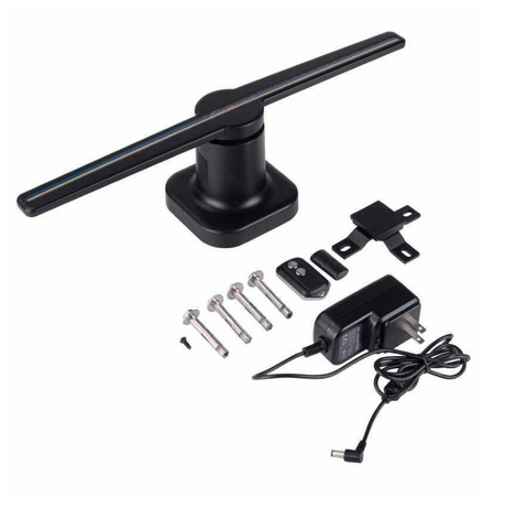 Image of Free Shipping 42cm 400 Brightness TF Card Uploading 3D Hologram Advertising Display LED Fan, Holographic 3D Photos and Videos