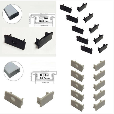 Image of 10pcs/5 Pair-Pack End Caps for LED Aluminum Channel