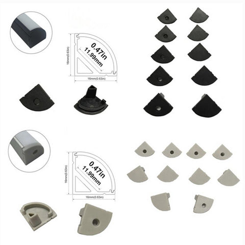 Image of 10pcs/5 Pair-Pack End Caps for LED Aluminum Channel