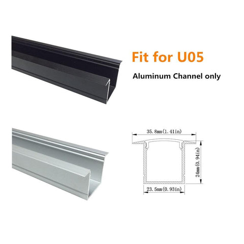 Image of Seperate Aluminum Housing Only for U-Shape and V-Shape LED Aluminum Profile, Fit for U01, U02, U03, U04, U05, U06, V01, V02, V03