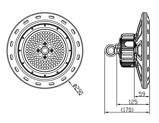 Free Shipping 150W UFO LED High Bay Light Fixture 13000LM CRI>80 IP65 Waterproof 100-277VAC Non-Dimmable for Warehouse & Supermarket