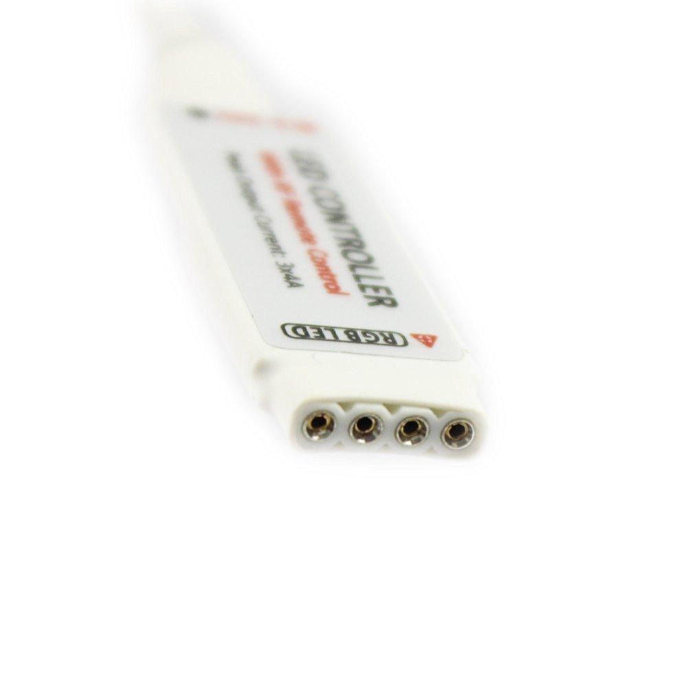 RF Wireless Mini LED Controller with 10-key Remote 5V-24V 12A / 3 Channels for RGB/GRB LED Strip SMD5050 SMD3528 Color Changing