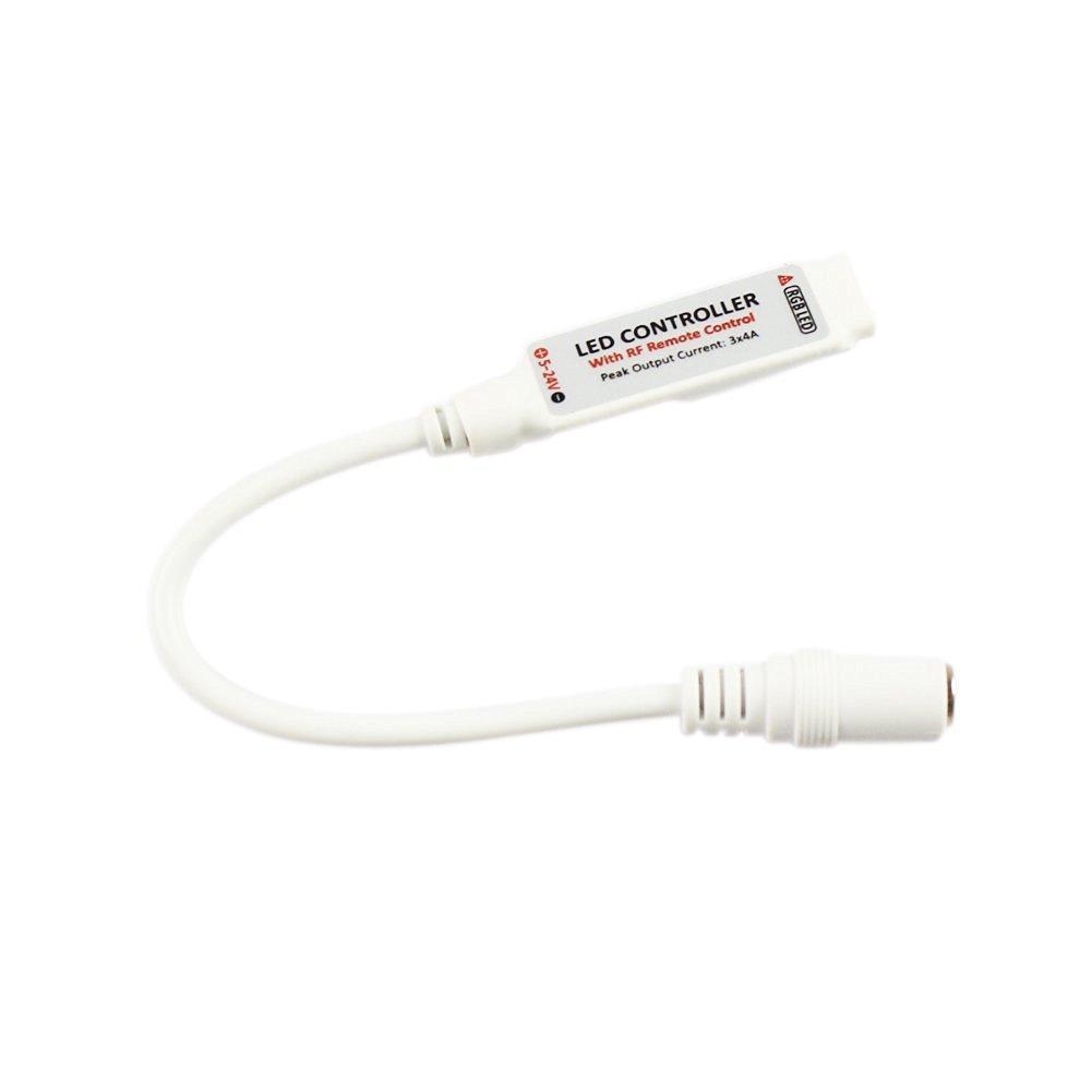 RF Wireless Mini LED Controller with 10-key Remote 5V-24V 12A / 3 Channels for RGB/GRB LED Strip SMD5050 SMD3528 Color Changing