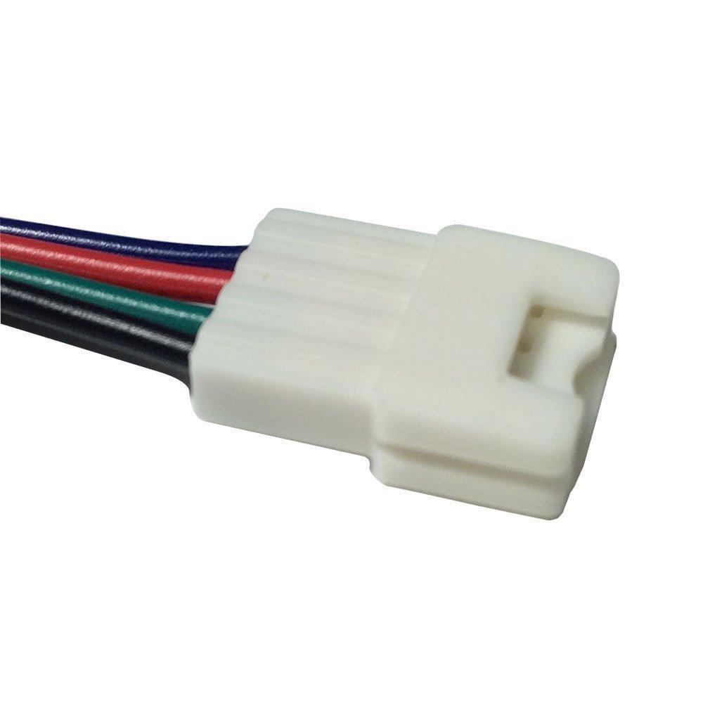 10pcs/Pack New LED Strip Connector Solderless Snap Down 4 Pin Strip to Strip Gapless Jumper for 10mm Wide 5050 RGB Color Flex LED Strips