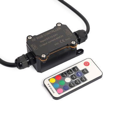 Image of DC 12V-24V RF163 IP65 Waterproof Wireless RGB Controller with Mini RF Wirelless 17keys Remote Controller for SMD5050 3528 RGB LED Strip Lights