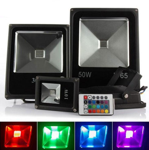 Image of RGB Color Changing LED Floodlight with Remote Controller IP65 Waterproof