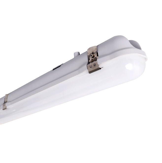 Milky White Cover T8 LED Tube Lights with Striped Clear Tri-proof  T8 Tube Fixture for Single Tube