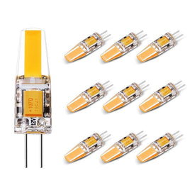 10 Pack G4 LED Light Bulb Bi-Pin base Silicon Encapsulation 12V 2 Watt 1505 COB LEDs CRI>80 160-180Lumen AC/DC 10-20V 20W Equivalent Halogen LED Replacement