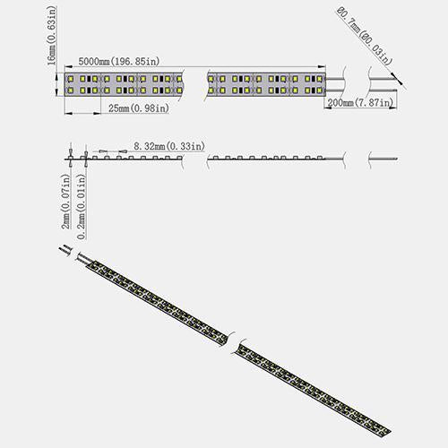 DC 12V Red/Blue/Green/Yellow Dimmable SMD3528-1200 Double Row Flexible LED Strips 240 LEDs Per Meter 15mm Width 1200lm Per Meter