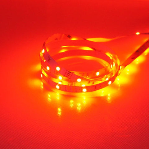 Image of Red/Blue/Greem/Yellow Color Super Slim 5mm Wide White FPCB Background DC 12V Dimmable SMD3528-300 Flexible LED Strips 300 lm Per Meter