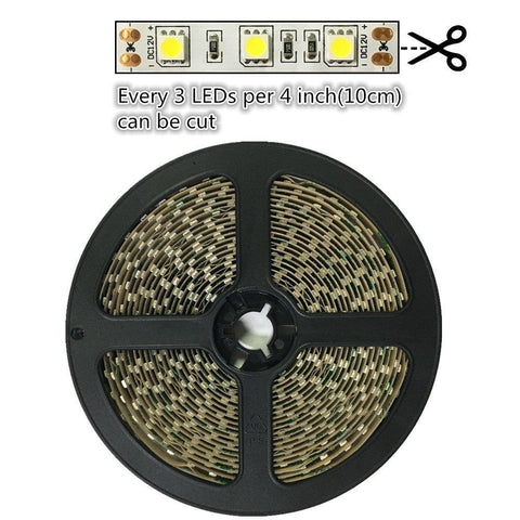 Image of DC 12V Red/Blue/Green/Yellow Dimmable SMD5050-300 Flexible LED Strips 60 LEDs Per Meter 10mm Width 900lm Per Meter