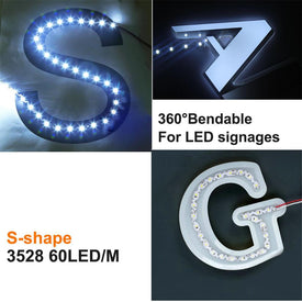 DC 12V SMD2835 60LED per Meter Extremely Bendable Flexible LED Strips for Bends and Curves Signage 6mm Width