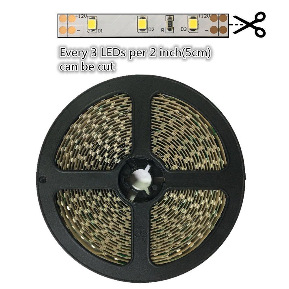 2700K/3000K/4000K/5500K White Color DC 12V Dimmable SMD2835-300 Flexible LED Strips 60 LEDs Per Meter 8mm Width 1000lm Per Meter LED Tape Light