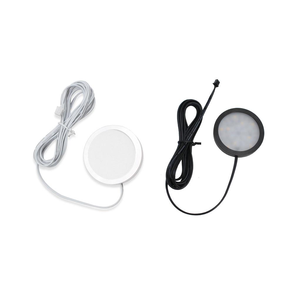 A-Series 3 Pack (3*2W) Dimmable CRI 90 Ultra Thin LED Under Cabinet Puck Lights With Dimmer & Power Adapter, All Accessories Included