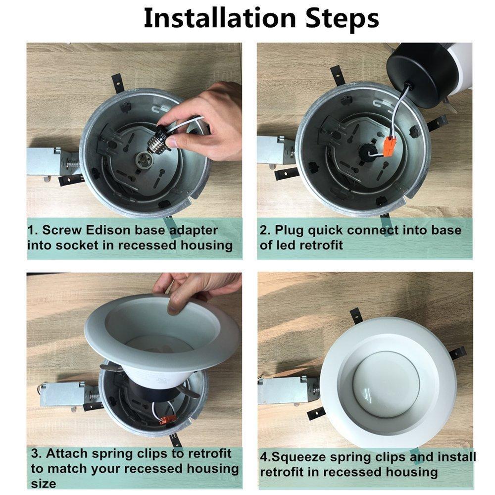 Free Shipping 18 Pack UL CUL Listed Dimmable 6 Inch 120V AC 17W 1400 Lumen ( 90W Equivalent) Recessed LED Retrofit Downlight Kit