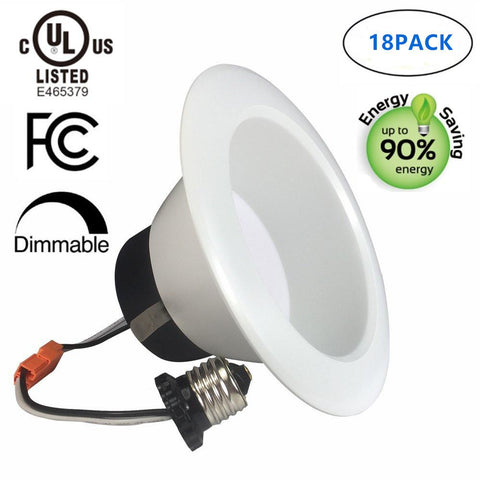 Image of Free Shipping 18 Pack UL CUL Listed Dimmable 6 Inch 120V AC 17W 1400 Lumen ( 90W Equivalent) Recessed LED Retrofit Downlight Kit