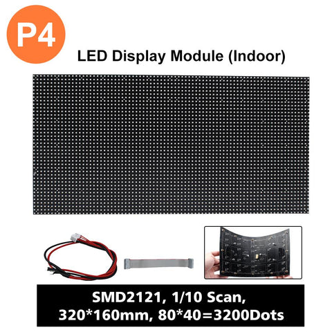 Image of M-F4L (P4) Bare Board LED Module, 4mm Full RGB Pixel Panel Screen in 320 * 160 mm with 3200 dots, 1/16 Scan, 800 Nits LED Tile for Indoor Display