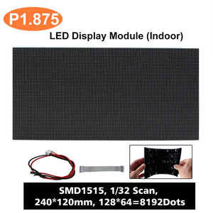 M-SF1.8 (P1.875) Silicon Based LED Module, 1.875mm Full RGB Pixel Panel Screen in 240 * 120 mm with 8192 dots, 1/32 Scan, 800 Nits for Indoor Display
