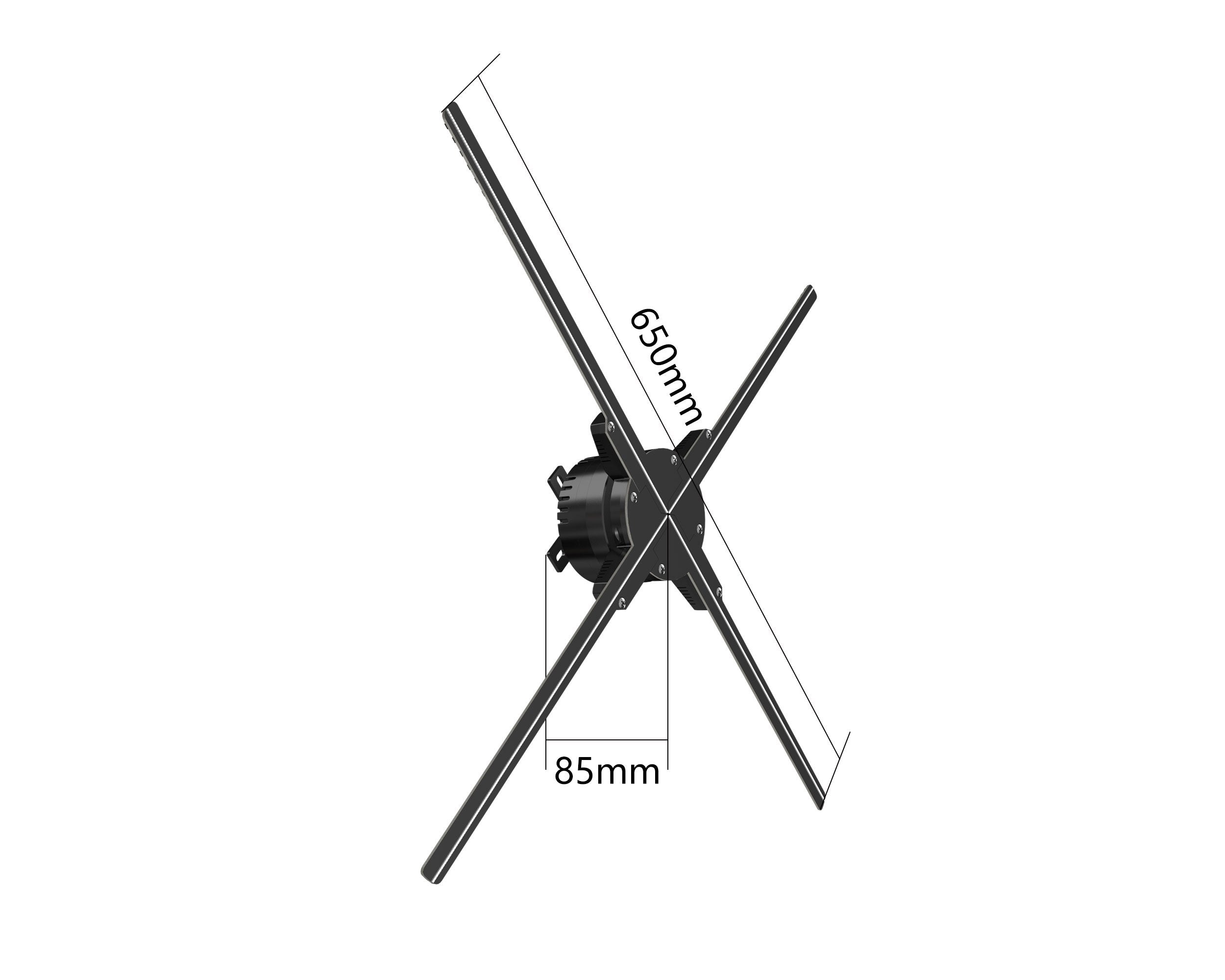 Free Shipping 65cm 720 LEDs 3D Hologram Advertising Display LED Fan, WiFi App Holographic 3D Photos and Videos