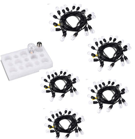 5-Pack Dimmable Waterproof LED Outdoor String Lights - Hanging, 2W Edison Bulbs - 48Ft Commercial Lights for Decor for Patio, Backyard, Garden, Bistro¨C S14 Black - Warm White,Blk(240ft)