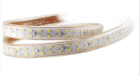 AC 110V / 220V SMD2835 High Voltage Flat Strip Light 180 LEDs Per Meter Double Row with the power plug