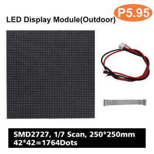 M-OD5.9 (P5.9) Rental Outdoor LED Module, Full RGB 5.95mm Pixel Pitch LED Tile in 250 * 250mm with 1764 dots, 1/7 Scan, 5000 Nits For Outdoor Display
