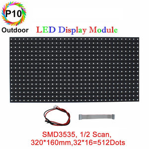 M-OD10L P10 Normal Outdoor Series LED Module, Full RGB 10mm Pixel Pitch LED Tile in 320*164mm with 512 dots, 1/2 Scan, 5000 Nits  for Outdoor Display