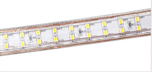 AC 110V / 220V SMD2835 High Voltage Flat Strip Light 180 LEDs Per Meter Double Row with the power plug
