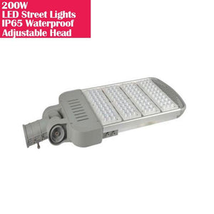 200W IP65 Waterproof Adjustable Head LED Street Lights Modular LED Pole Light Outdoor 120LM/W CRI80+ Pure White 6500K