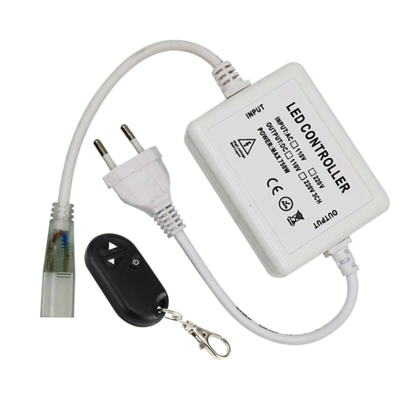 110V/220V AC LED Dimmer for AC 110V/220V LED Strip Lights， RF Wireless Dimmer Switch