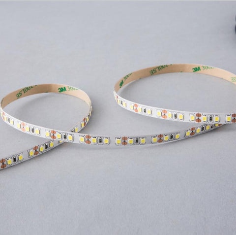 Image of DC12V Red/Blue/Yellow/Green 84W 7A 5Meter (16.4Ft) SMD2835 600LEDs/Roll Color Rendering Index CRI80 Flexible LED Strips 1900LM/M 8mm Wide White PCB