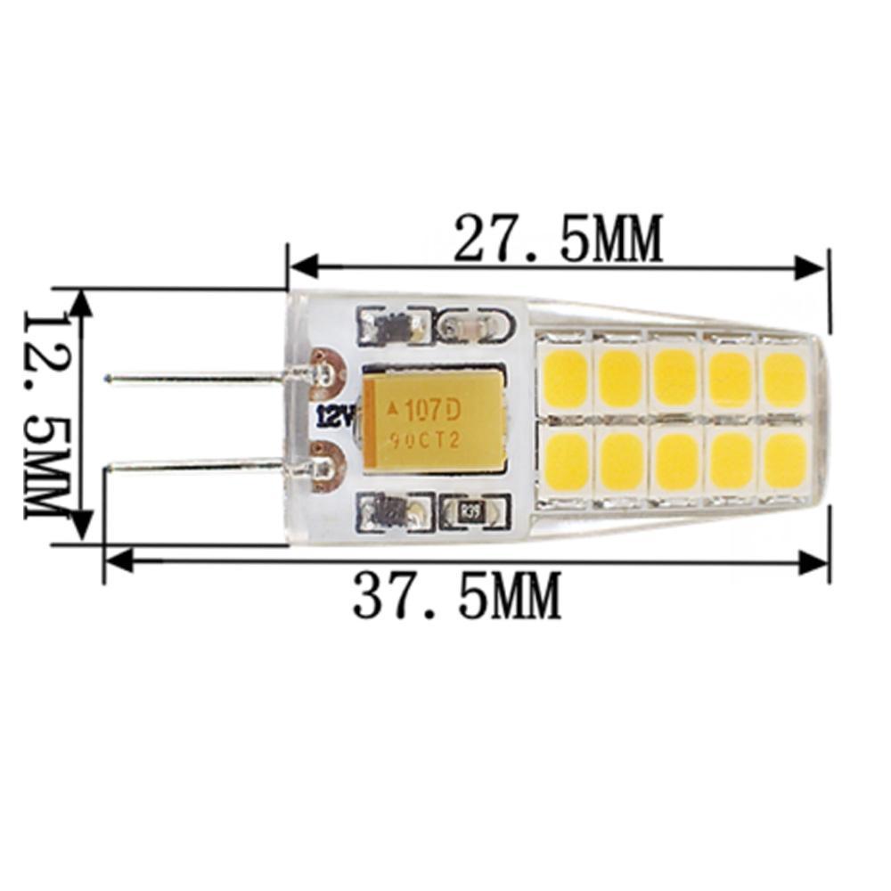 10 Pack G4 LED Light Bulb Bi-Pin Silicon Encapsulation 12V 2.5 W CRI>80 290-310Lumen 20x2835 LEDs 25W Equivalent