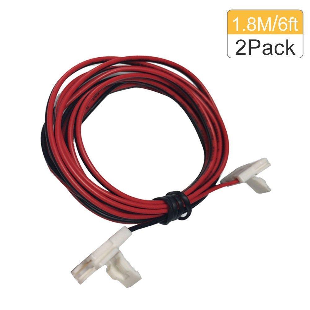2 Pack (2016  Strip Connectors for 8mm Wide SMD 2835 Updated Version) Solderless Jumper Snap Down 2Conductor LED5 Single Color Flex LED Strips