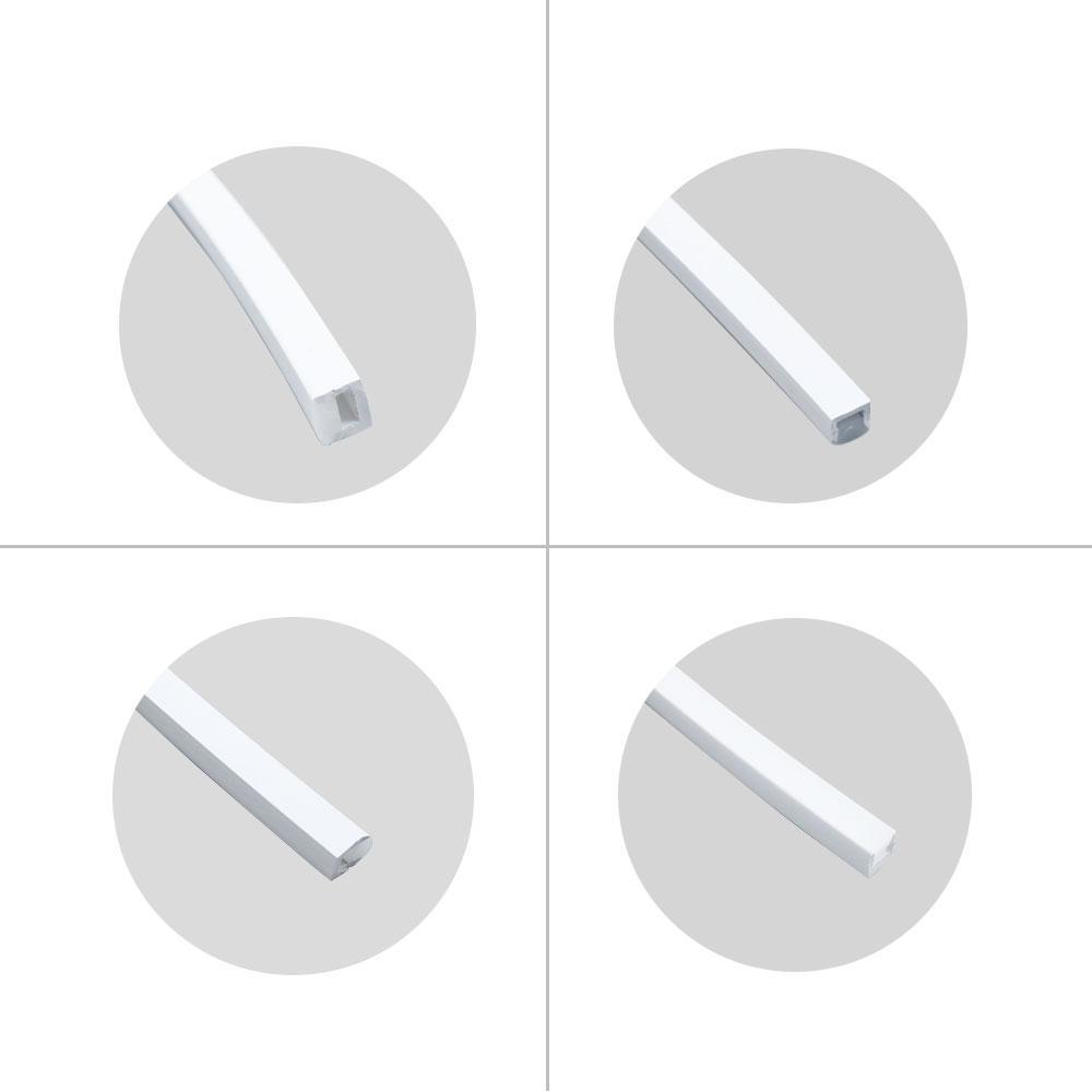 1M/5M/10M/20M  Pack of T0606 LED Neon Light Housing Kit with End Caps and Mounting Clips, Flexible Neon Channel Fit for 3mm Wide LED Strip Lights