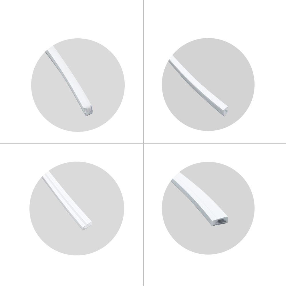 1M/5M/10M/20M  Pack of T0410 LED Neon Light Housing Kit with End Caps and Mounting Clips, Flexible Neon Channel Fit for 5mm Wide LED Strip Lights