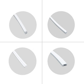 1M/5M/10M/20M  Pack of T0410 LED Neon Light Housing Kit with End Caps and Mounting Clips, Flexible Neon Channel Fit for 5mm Wide LED Strip Lights