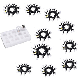 10-Pack Dimmable Waterproof LED Outdoor String Lights - Hanging, 2W Edison Bulbs - 48Ft Commercial Lights for Decor for Patio, Backyard, Garden, Bistro¨C S14 Black - Warm White,Blk(480ft)