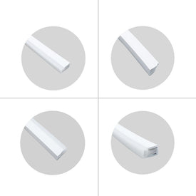 1M/5M/10M/20M  Pack of T1220 3 Sides Edge Lighting LED Neon Light Housing Kit with End Caps and Mounting Clips, Flexible Neon Channel Fit for 10mm Wide LED Strip Lights