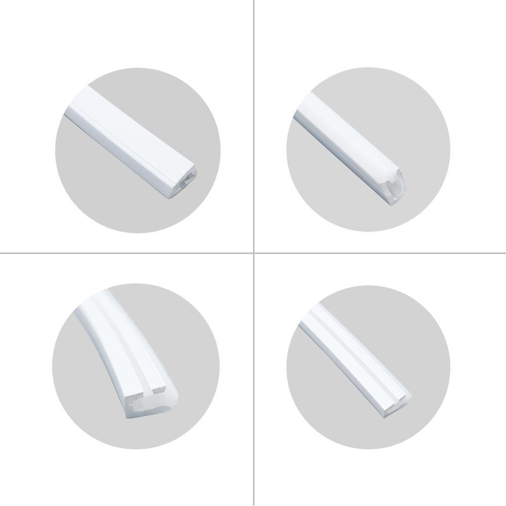 1M/5M/10M/20M  Pack of T0613 Edge Lighting LED Neon Light Housing Kit with End Caps and Mounting Clips, Flexible Neon Channel Fit for 8mm Wide LED Strip Lights