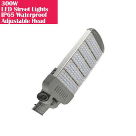 300W IP65 Waterproof Adjustable Head LED Street Lights Modular LED Pole Light Outdoor 120LM/W CRI80+ Pure White 6500K