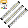 3pcs Pack Silver Finish LED Under Cabinet Lighting Kit Dimmable CRI90 Ultra Thin SMD2835 12V 15W 900 Lumens with Dimmer & Power Supply Included
