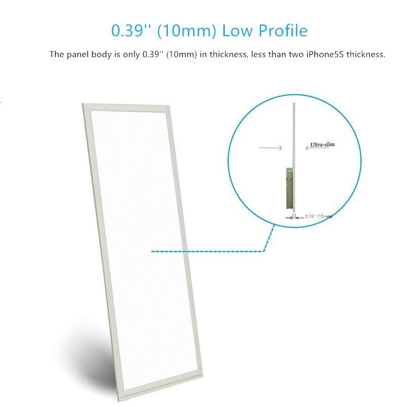 1'x2' (295x595 mm) 24 Watt LED Panel Light in 0.39'' (10mm) Thick White Trim Flat Sheet Panel Lighting Board Super Bright Ultra Thin Glare-Free