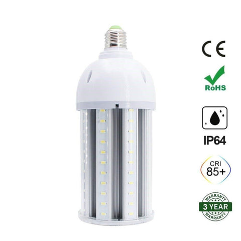 Image of LED Corn Light Bulb, E26 Medium Screw Base, Metal Halide Replacement for Indoor Outdoor Large Area Lighting, Street and Area Light, HID, Hp