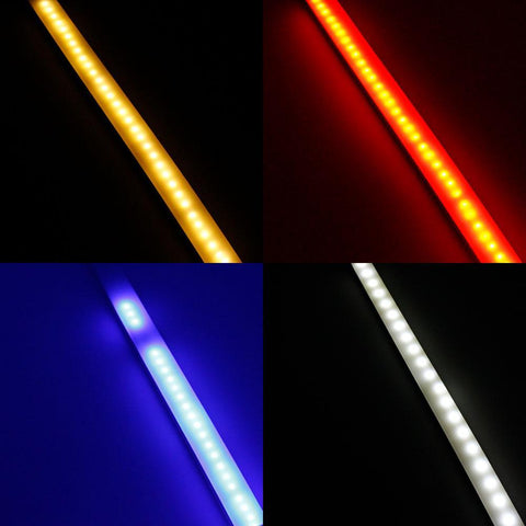 Image of 1M/5M/10M  Pack of T2014 LED Neon Light Housing Kit with End Caps and Mounting Clips, Flexible Neon Channel Fit for 12mm Wide LED Strip Lights