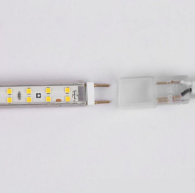 AC 110V / 220V SMD2835 High Voltage Flat Strip Light 180 LEDs Per Meter Double Row with the power plug