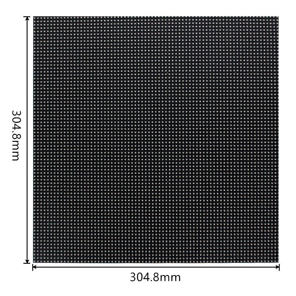 M-F3.8 (P3.8) Bare Board LED Module, 3.8mm Full RGB Pixel Panel Screen in 304.8 * 304.8 mm ( 1sq.ft) with 6400 dots, 1/20 Scan, 800 Nits LED Tile for Indoor Display