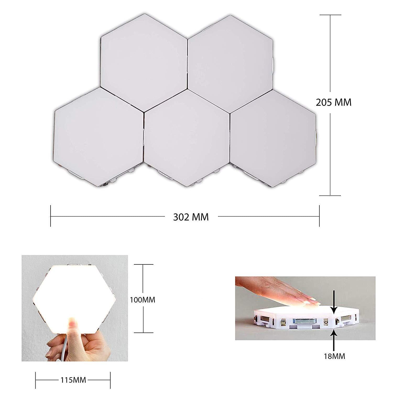 Free Shipping 10 Pack Hexagonal LED Wall Light, DIY Modular Touch Sensitive Lights LED Night Light for Home Decor, Gifts