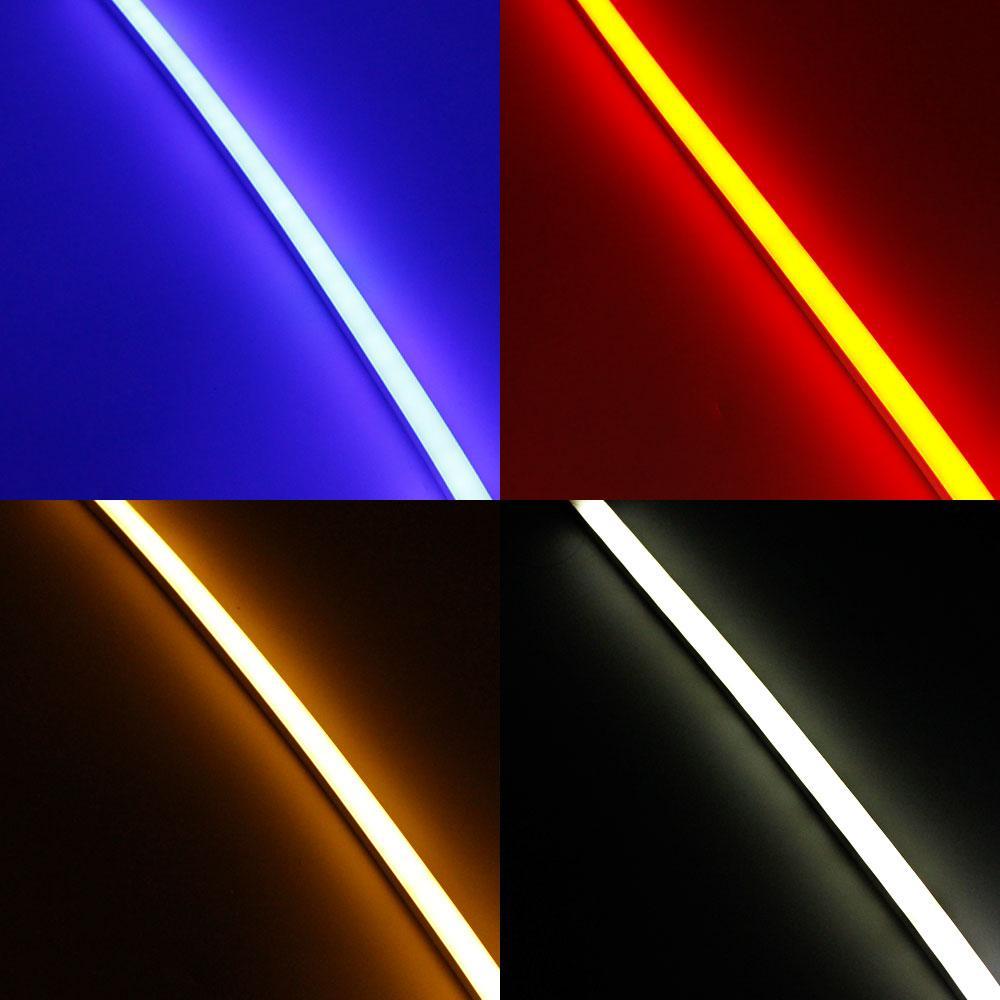 1M/5M/10M/20M Pack of T1010 LED Neon Light Housing Kit with End Caps and Mounting Clips, Flexible Neon Channel Fit for 6mm Wide LED Strip Lights