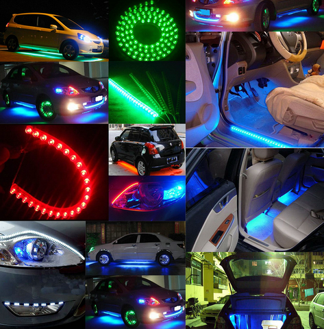 Image of 24cm/48cm/72cm/96cm/120cm Waterproof Flexible Grill LED Strip Light for Motorcycle, Car Lighting