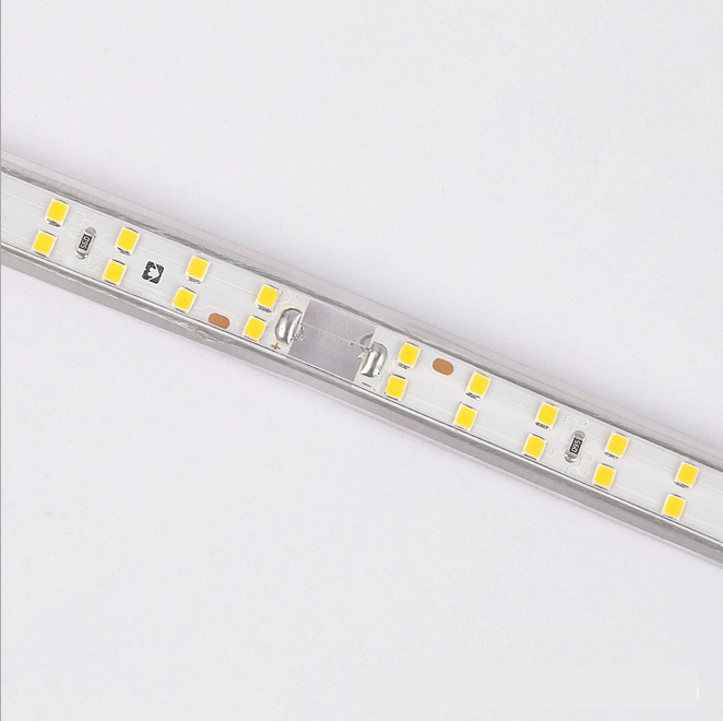AC 110V / 220V SMD2835 High Voltage Flat Strip Light 180 LEDs Per Meter Double Row with the power plug